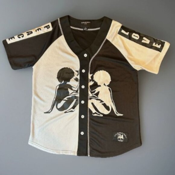 Defend Brooklyn X The Marley Family Peace Love Baseball Jersey Mens Size Medium - Picture 1 of 8